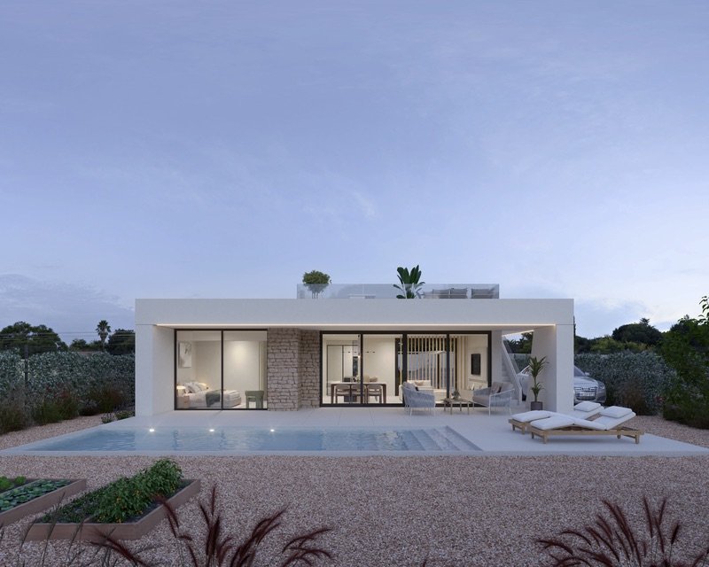 Exklusive freistehende Häuser mit Pool und Garten, in der Nähe des Flughafens Fuente Álamo Exklusive freistehende Häuser mit Pool und Garten, in der Nähe des Flughafens Fuente Álamo