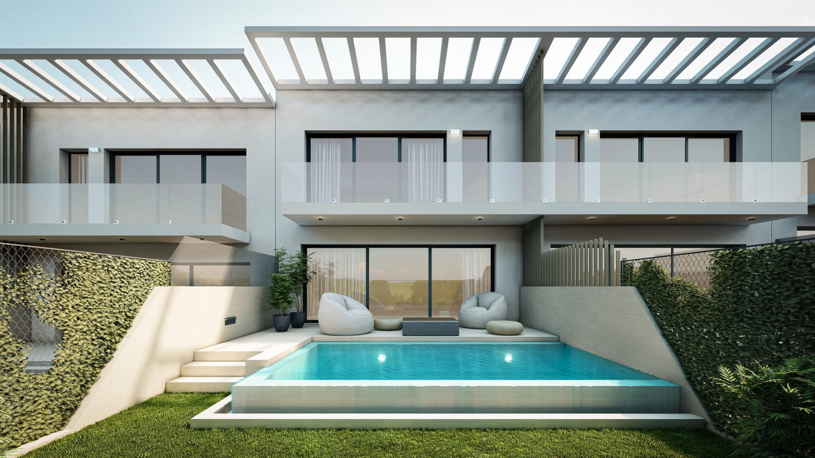 Moderne Einfamilienhäuser, private Pools, 4 km vom Meer entfernt, Mijas Moderne Einfamilienhäuser, private Pools, 4 km vom Meer entfernt, Mijas