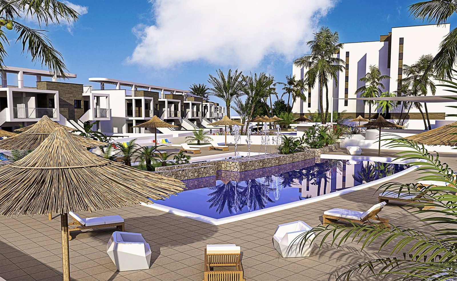 Charmante Bungalows, 600 m vom Strand entfernt mit Meerblick, Mil Palmeras Charmante Bungalows, 600 m vom Strand entfernt mit Meerblick, Mil Palmeras