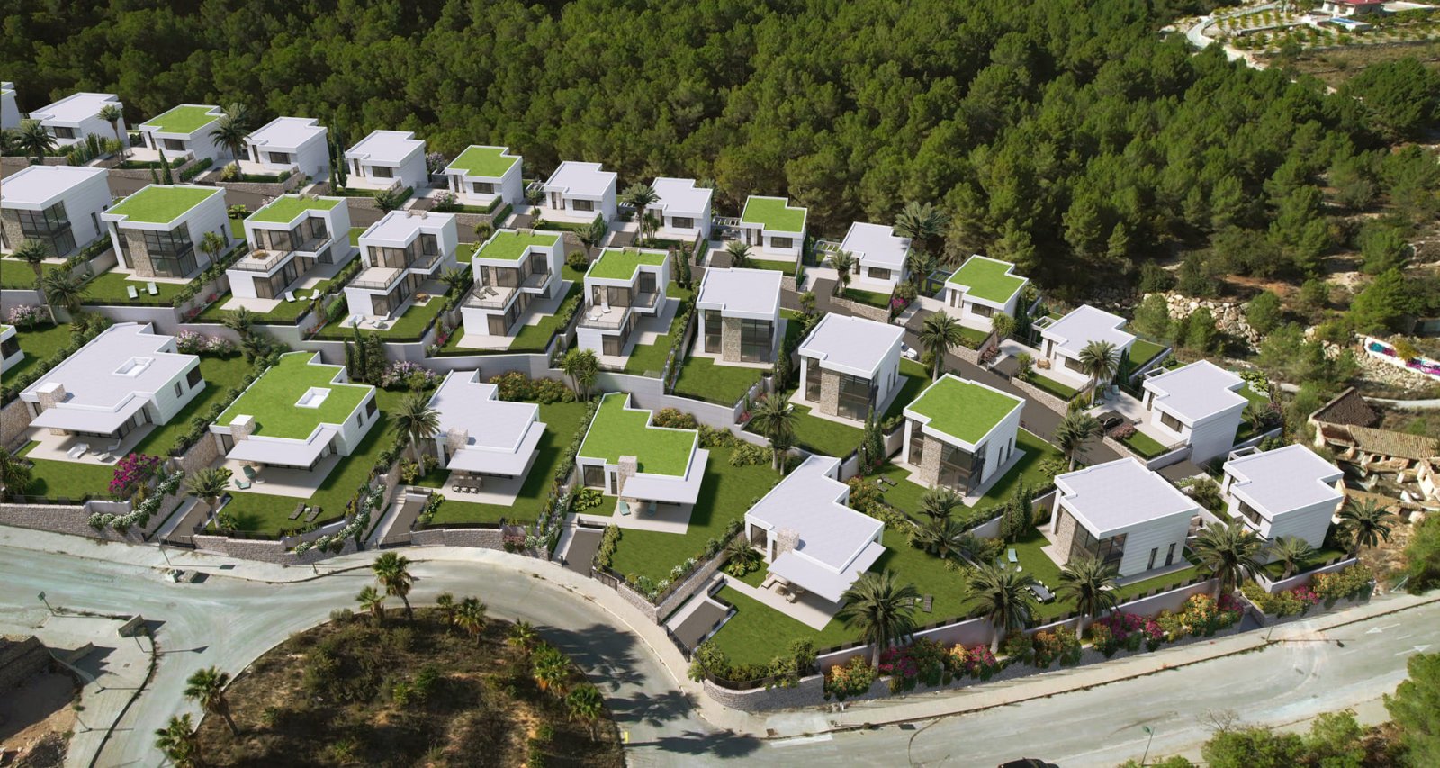 Moderne Einfamilienhäuser in Flughafennähe mit privatem Pool, Polop Moderne Einfamilienhäuser in Flughafennähe mit privatem Pool, Polop