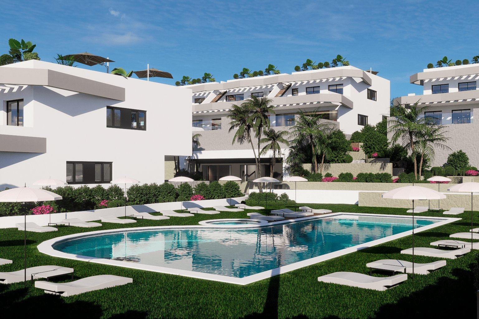 Moderner Bungalow, Meerblick und privater Garten, Finestrat Moderner Bungalow, Meerblick und privater Garten, Finestrat